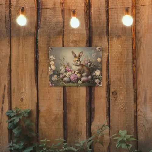 Haas - Stilleven - Bloemen tuinposter los doek klein -sfeer1