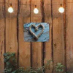 Hart - Touw - Hout - Rustiek tuinposter los doek klein -sfeer1