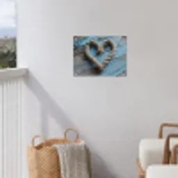 Hart - Touw - Hout - Rustiek tuinposter los doek klein -sfeer8