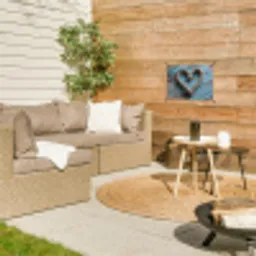 Hart - Touw - Hout - Rustiek tuinposter los doek klein -sfeer4