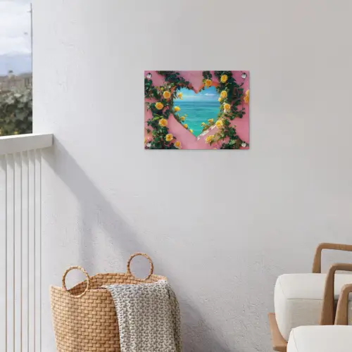 Hart - Zee - Muur tuinposter los doek klein -sfeer8