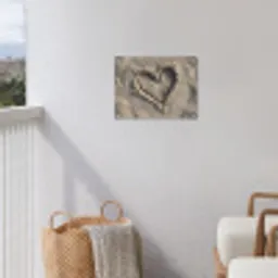 Hartvorm - Getekend - Beige - Zand tuinposter los doek klein -sfeer8