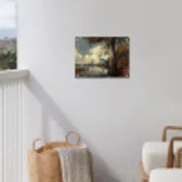Reiger - Blauw - Meer - Boom tuinposter los doek klein -sfeer8
