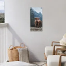 Hooglander voor Bergen tuinposter los doek klein -sfeer8