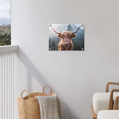 Hooglander van Dichtbij tuinposter los doek klein -sfeer8