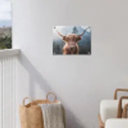 Hooglander van Dichtbij tuinposter los doek klein -sfeer8
