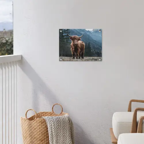 Hooglander in de Bergen tuinposter los doek klein -sfeer8