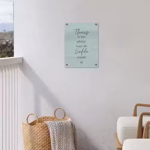 Thuis is het plekje waar de liefde woont tuinposter los doek klein -sfeer8