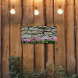 Hortensia’s - Stenen - Muur - Bloemen tuinposter los doek klein -sfeer1