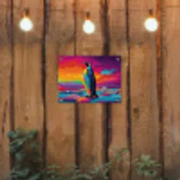 Ijsschots - Pinguïn - Abstract - Lucht tuinposter los doek klein -sfeer1