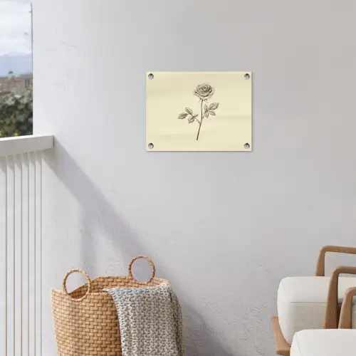 Illustratie - Zwart - Roos tuinposter los doek klein -sfeer8