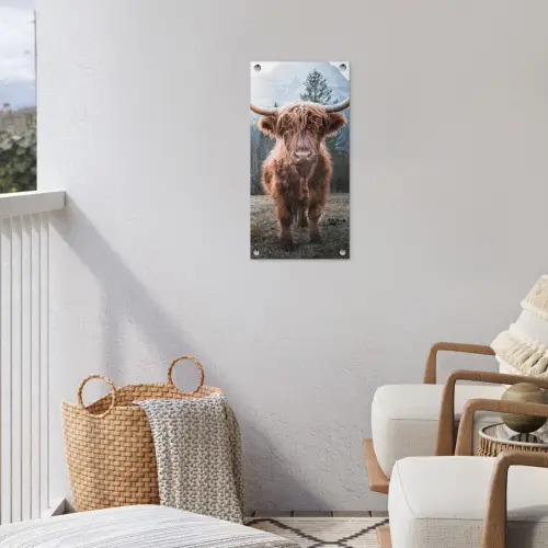 Imposante Hooglander in de Natuur tuinposter los doek klein -sfeer8