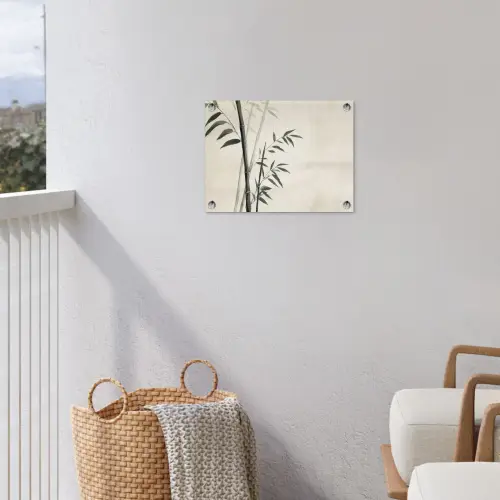 Japandi - Bamboe - Beige tuinposter los doek klein -sfeer8