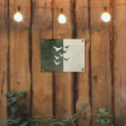 Japandi - Vogel - Groen tuinposter los doek klein -sfeer1