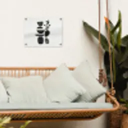 Japandi - Zwart - Abstract tuinposter los doek klein -sfeer7