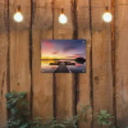 Steiger - Zonsondergang - Water - Zee - Reflectie tuinposter los doek klein -sfeer1