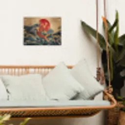 Koi - Zee - Golven - Zon tuinposter los doek klein -sfeer7