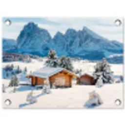 Landschap - Winter - Sneeuw tuinposter los doek klein -3d