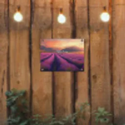 Lavendelveld - Quote - Zonsondergang tuinposter los doek klein -sfeer1