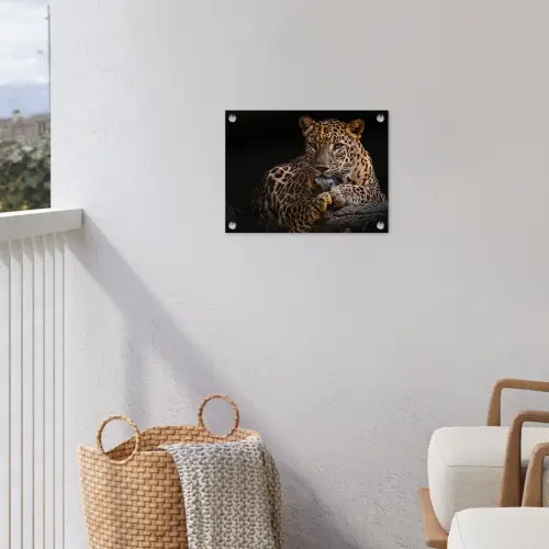 Luipaard in rust tuinposter los doek klein -sfeer8