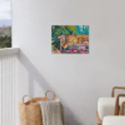 Luipaard - Kleurrijk - Tropisch tuinposter los doek klein -sfeer8