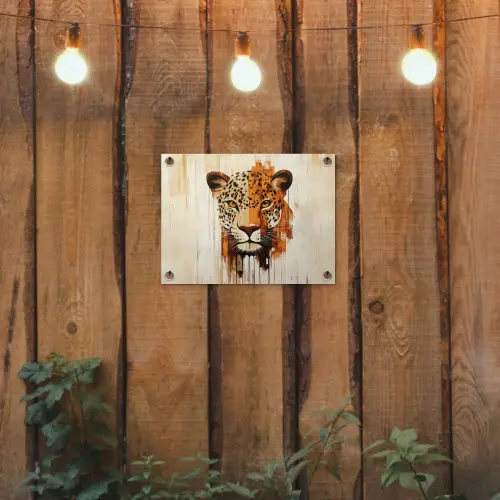 Luipaard - Symmetrisch - Strepen tuinposter los doek klein -sfeer1