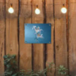 Lelies - Blauw - Glazen tuinposter los doek klein -sfeer1