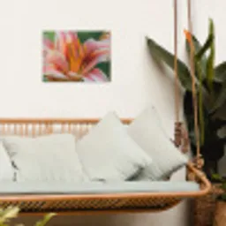 Lelie - Close up - Lichtroze tuinposter los doek klein -sfeer7