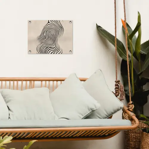 Lijnen - Abstract - Golvend - Zwart tuinposter los doek klein -sfeer7
