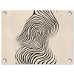 Lijnen - Abstract - Golvend - Zwart tuinposter los doek klein -3d