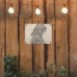 Lijnen - Abstract - Golvend - Zwart tuinposter los doek klein -sfeer1