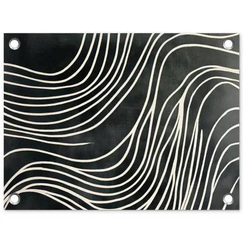 Lijnen - Patroon - Abstract - Wit tuinposter los doek klein -3d