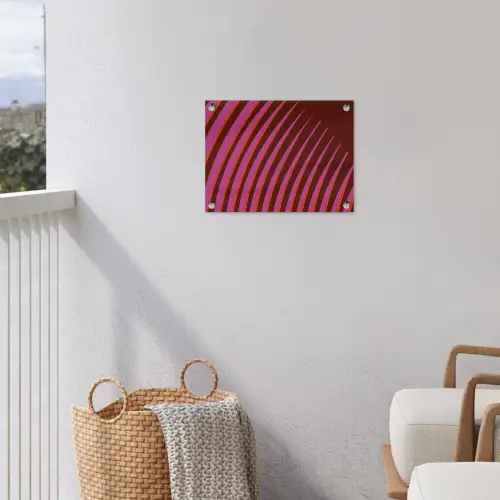 Lijnen - Rood - Beweging tuinposter los doek klein -sfeer8