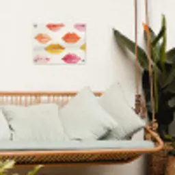 Lippen - Kleurrijk - Glanzend tuinposter los doek klein -sfeer7