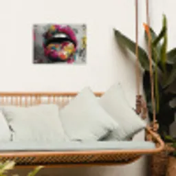 Lippen - Graffiti - Expressief tuinposter los doek klein -sfeer7
