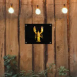 Kreeft - Geel - Stippen - Effen tuinposter los doek klein -sfeer1