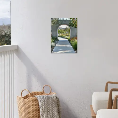 Doorkijk - Pad - Beton - Landschap tuinposter los doek klein -sfeer8