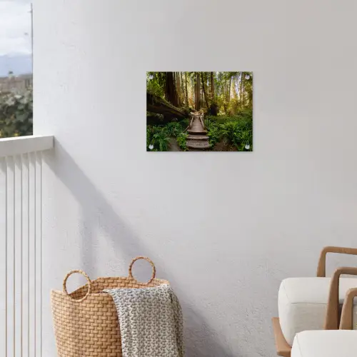 Verloren Brug in het Woud tuinposter los doek klein -sfeer8