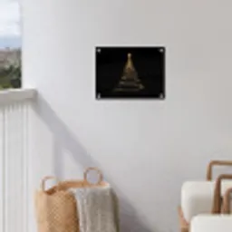 Magisch - Kerstboom - Lichtspiralen - Zwart tuinposter los doek klein -sfeer8