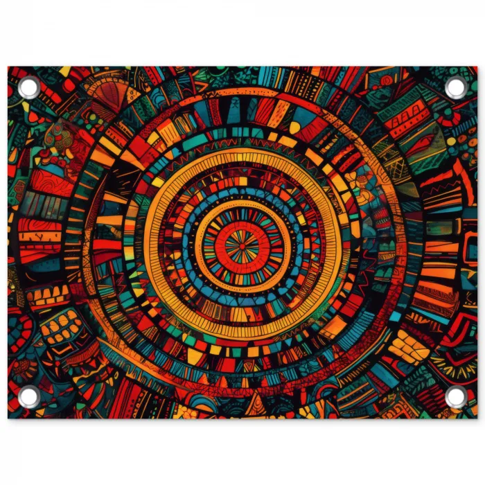 Mandala - Cirkels - Patronen tuinposter los doek klein -3d
