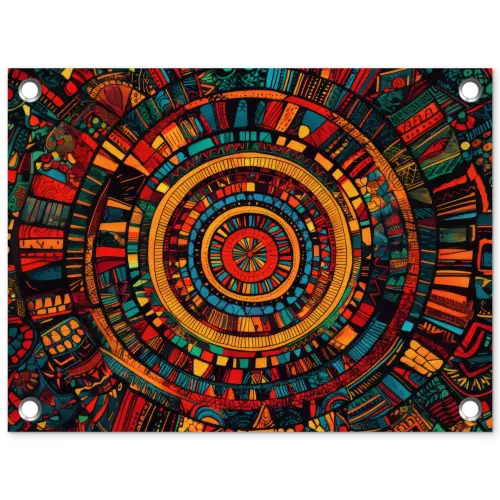 Mandala - Cirkels - Patronen tuinposter los doek klein -3d