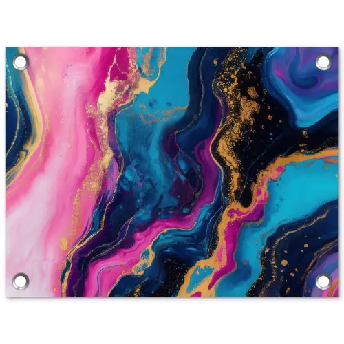 Marmer - Modern - Goud tuinposter los doek klein -3d