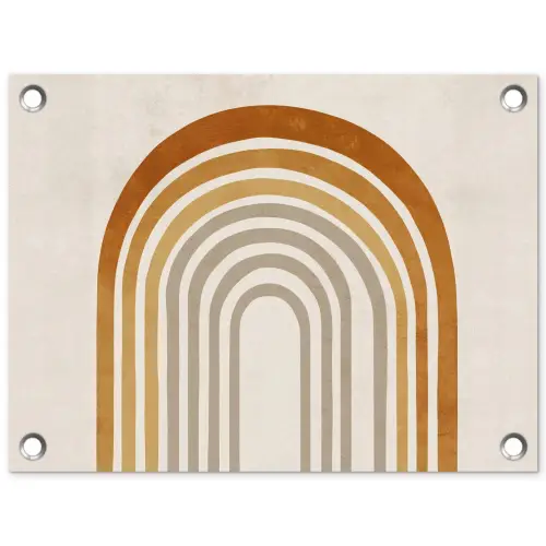 Minimalistisch - Boog - Lijnen - Beige tuinposter los doek klein -3d