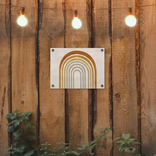 Minimalistisch - Boog - Lijnen - Beige tuinposter los doek klein -sfeer1