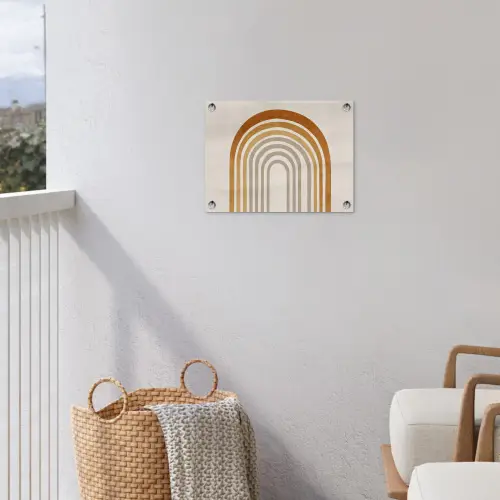 Minimalistisch - Boog - Lijnen - Beige tuinposter los doek klein -sfeer8