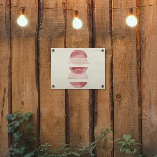 Minimalistisch - Cirkels - Roze tuinposter los doek klein -sfeer1