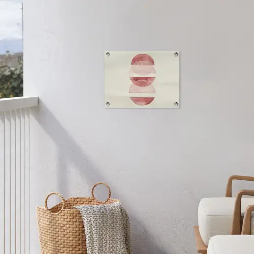Minimalistisch - Cirkels - Roze tuinposter los doek klein -sfeer8