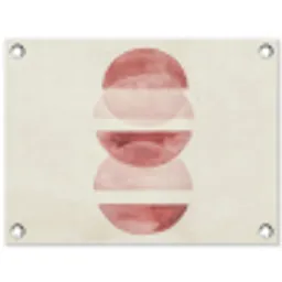 Minimalistisch - Cirkels - Roze tuinposter los doek klein -3d