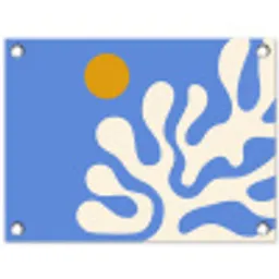 Minimalistisch - Organisch patroon - Blauw tuinposter los doek klein -3d