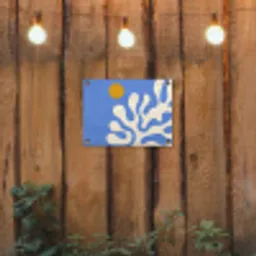 Minimalistisch - Organisch patroon - Blauw tuinposter los doek klein -sfeer1